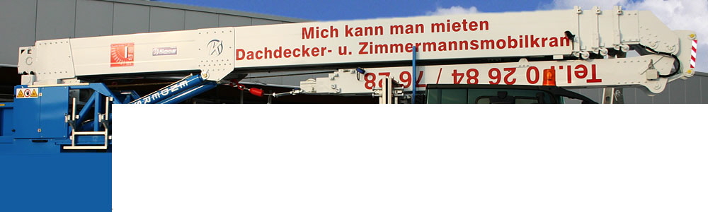 Kranmiete / Kranverleih & Kranvermietung  Michael Enders - Kranverleih im Ruhrgebiet - Rhein-Ruhr NRW Westerwald Eifel Hunsrck Mittelhessen Rhein-Main Sauerland Siegerland Taunus -  in der Region Kln  Bonn  Overath St Augustin Lindlar Dormagen Bergheim Kerpen Dren Aachen Grevenbroich Euskirchen Siegburg Bergisch Gladbach Leverkusen Frechen vermieten wir unseren Dachdeckerkran / Autokran 